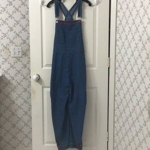 Agapo Vintage Denim Pre-washed & Embroidered Overalls Sz Lge All Seasons NWT.